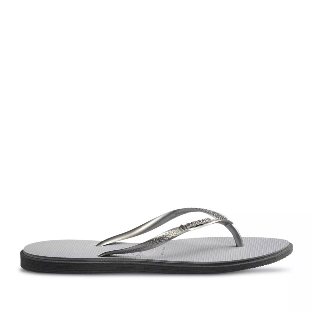 46$ Havaianas Slim Point Flip Flop Rubber Sandals Women's Size 6 US Silver - Picture 3 of 5